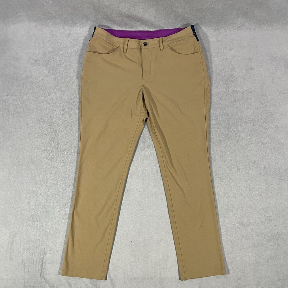 Birddogs Golf Pants Mens 34x32 Boom For Your Boomstick Tan Navy Lined Stretch